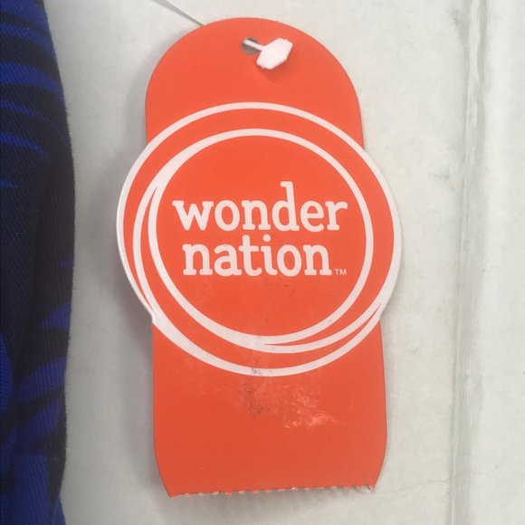Wonder Nation Boy's Size 16 Adjustable Waist Flat Front Short Blue Palm Leaf New - Picture 3 of 13